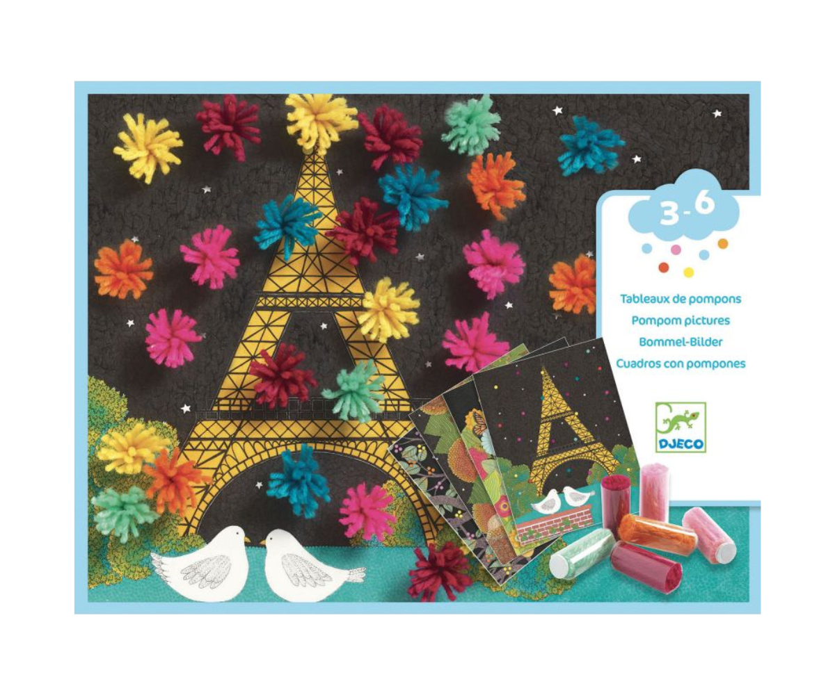 Djeco Cuadros con Pompones – Manualidad artística para niños de 3 a 6 años