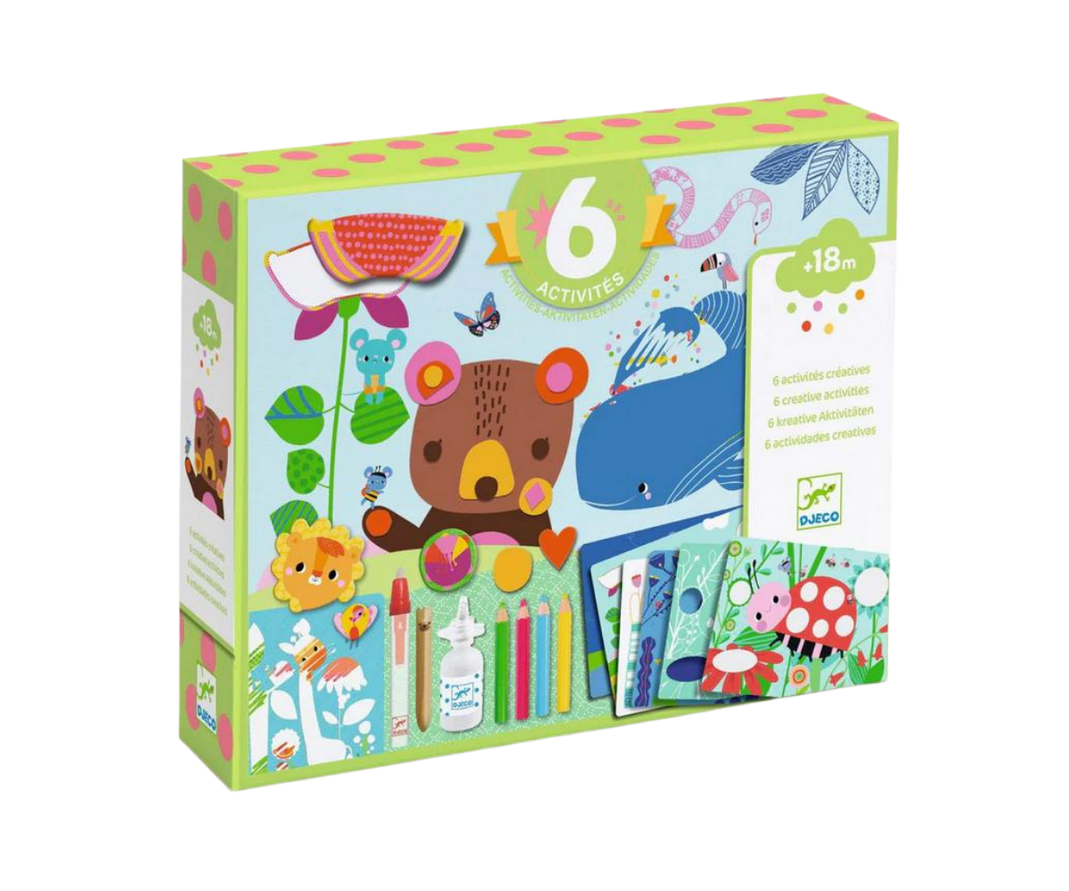 Djeco El ratón y sus amigos – Set artístico infantil con 6 actividades creativas
