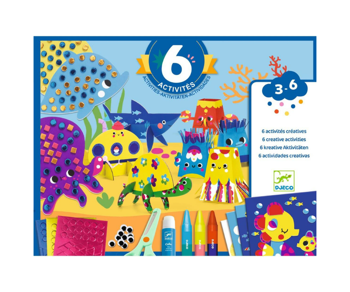 Djeco El mar y sus maravillas – Kit creativo infantil 6 actividades de arte