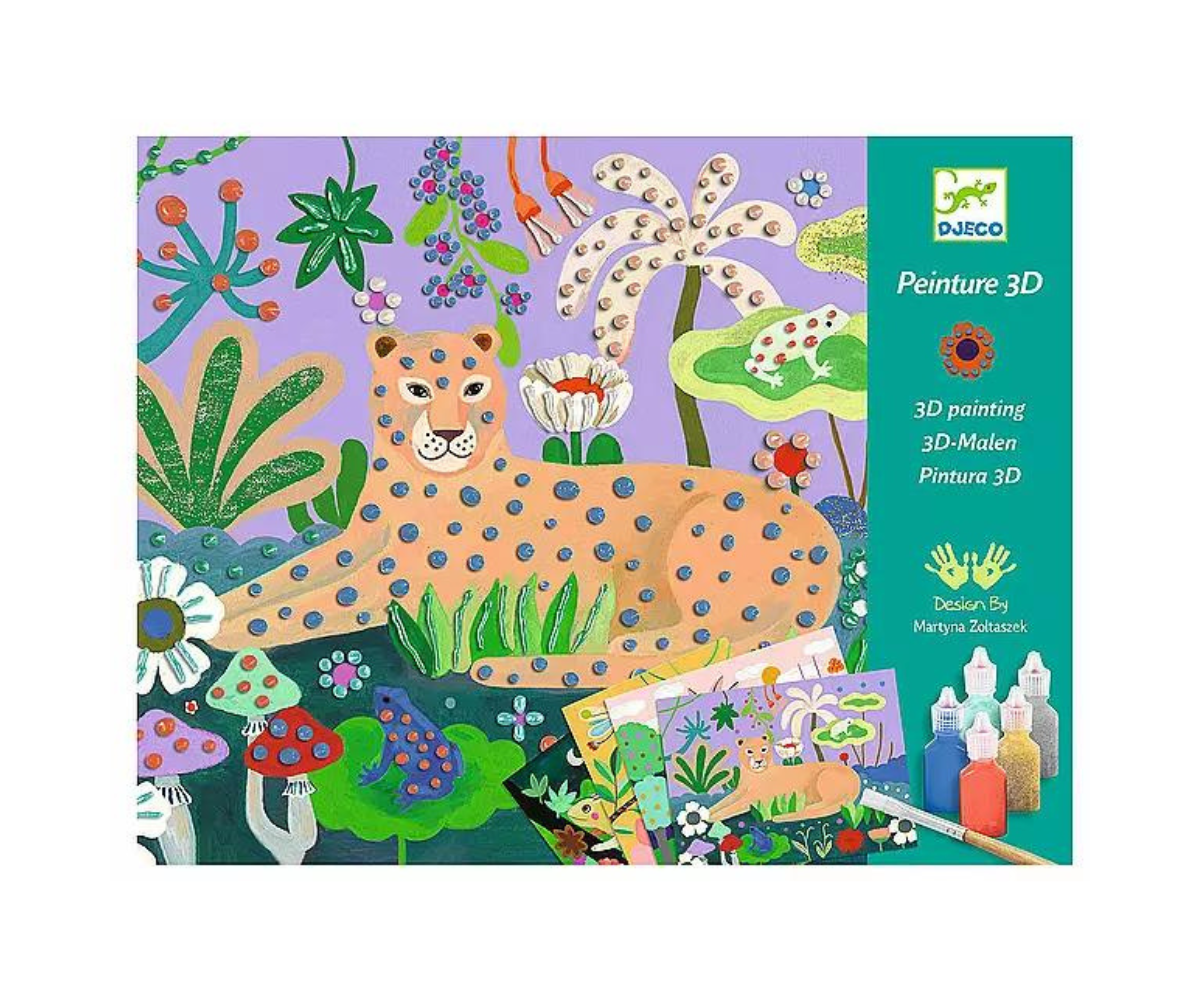 Set de arte “Selva tropical” – Pintura 3D creativa para niños y niñas