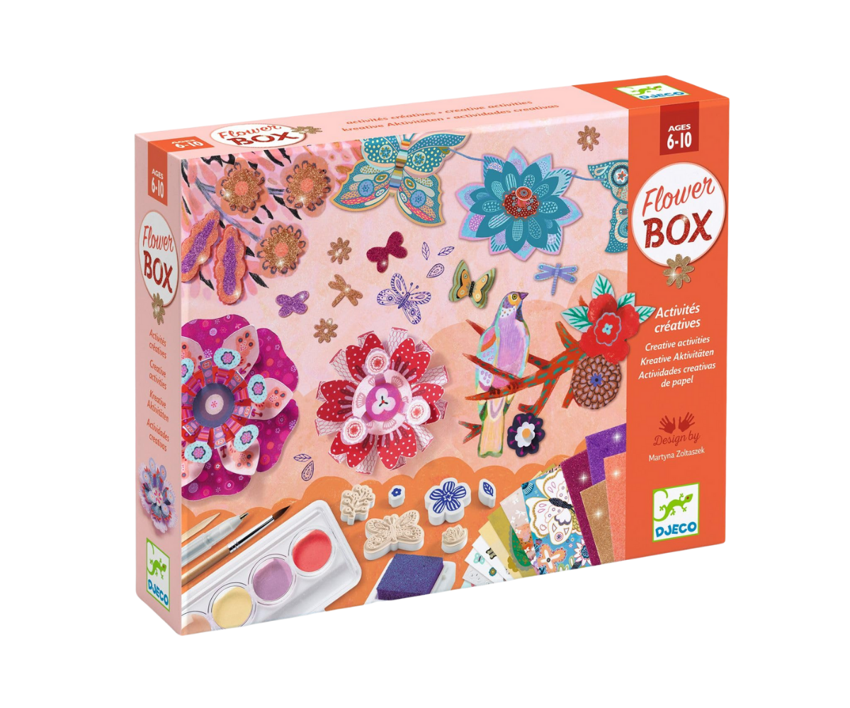 Kit creativo “Flower Box” – Actividades artísticas con flores y mariposas para niños y niñas