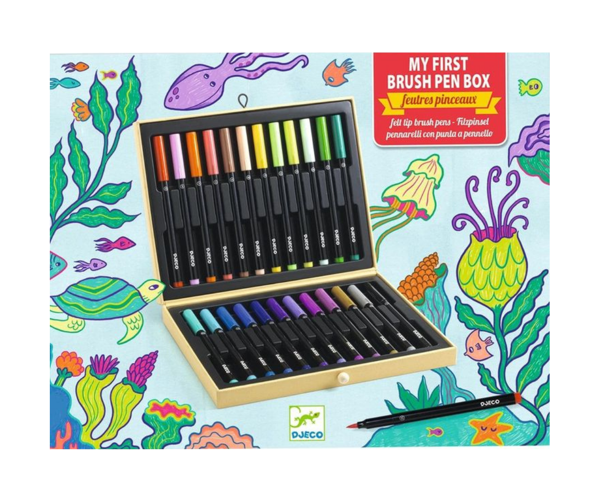 Set de rotuladores “My First Brush Pen” – Caja de pinceles de colores para niños y niñas