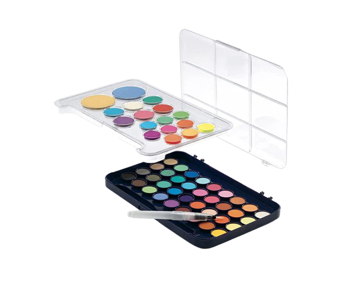 Set de acuarelas “Paleta de artista” – Estuche completo de pintura para niños y niñas