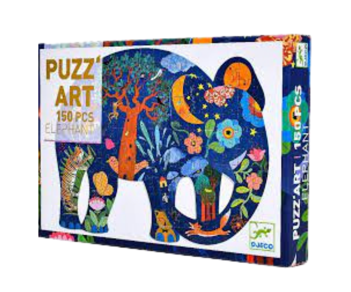 Djeco Puzzle Puzz’Art Elefante – 150 piezas sin marco tradicional