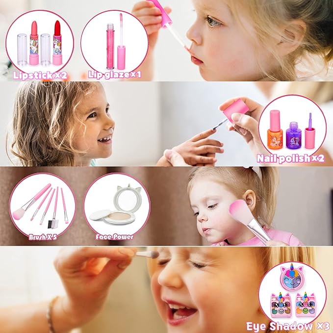 Kit de Maquillaje Infantil Unicornio 100% Natural – Estuche Completo