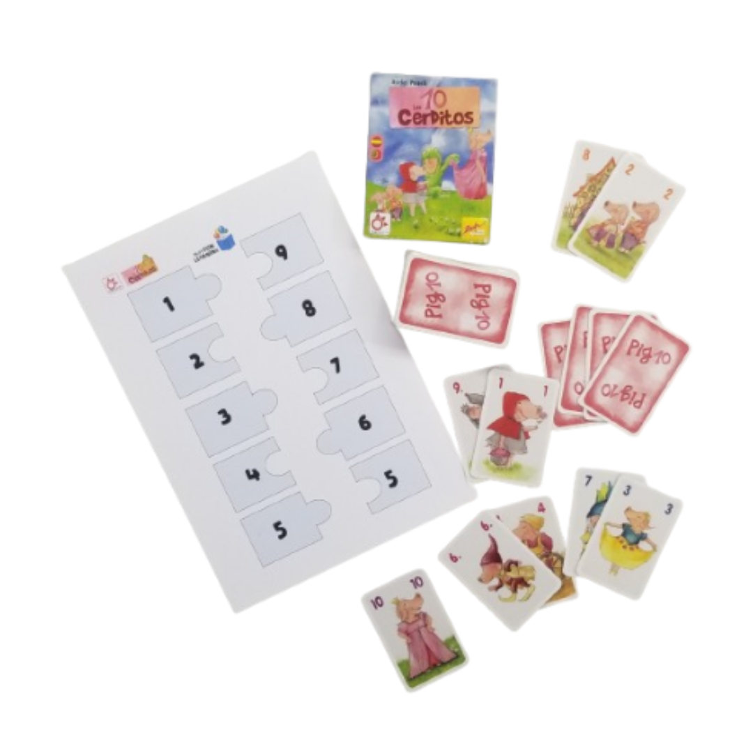 Los Diez Cerditos – Juego de Cartas Infantil Educativo