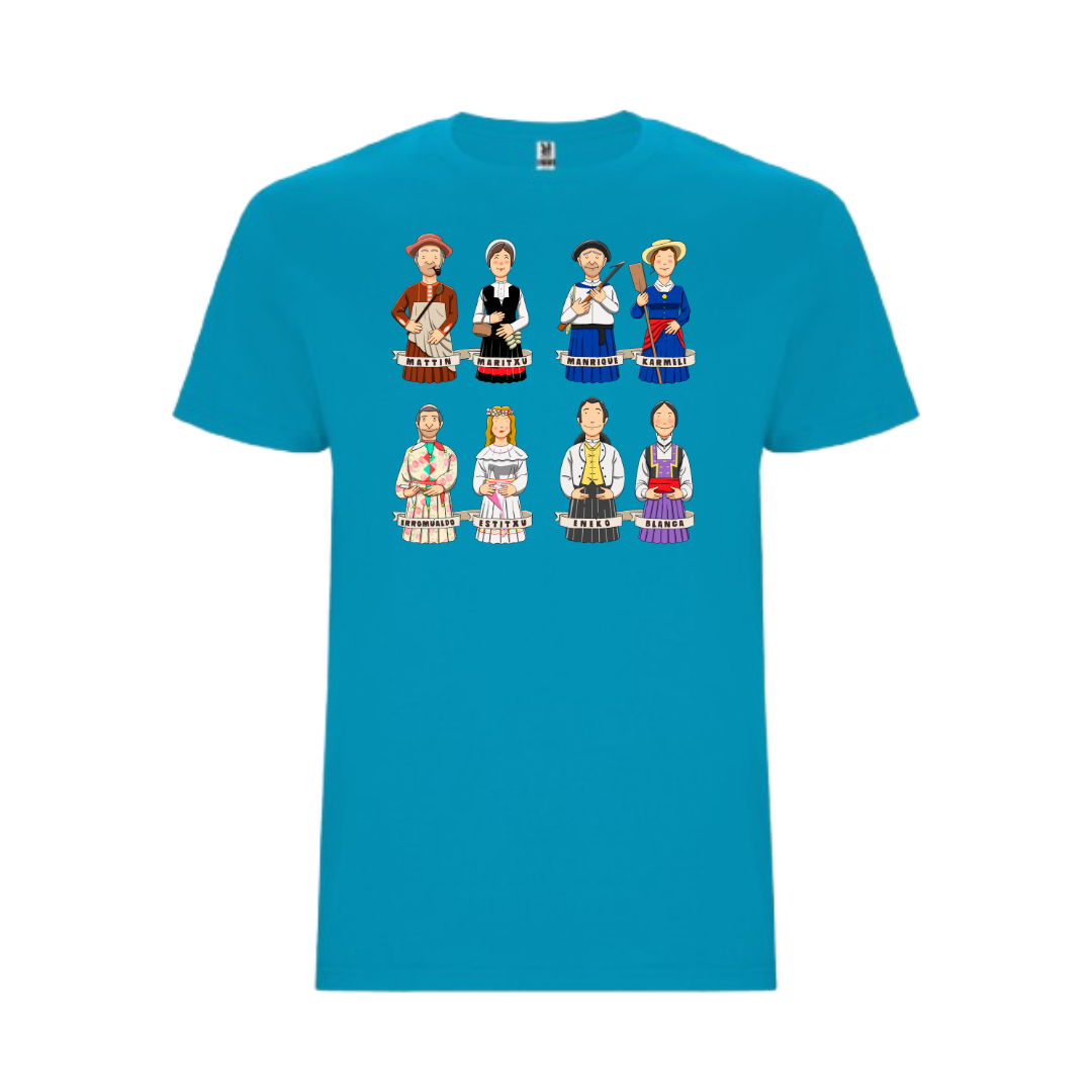 Pack Donostiako Erraldoiekin Oporretan – Camiseta + Maskuria + Libro "Donostiako Erraldoiekin Oporretan" (Euskera)