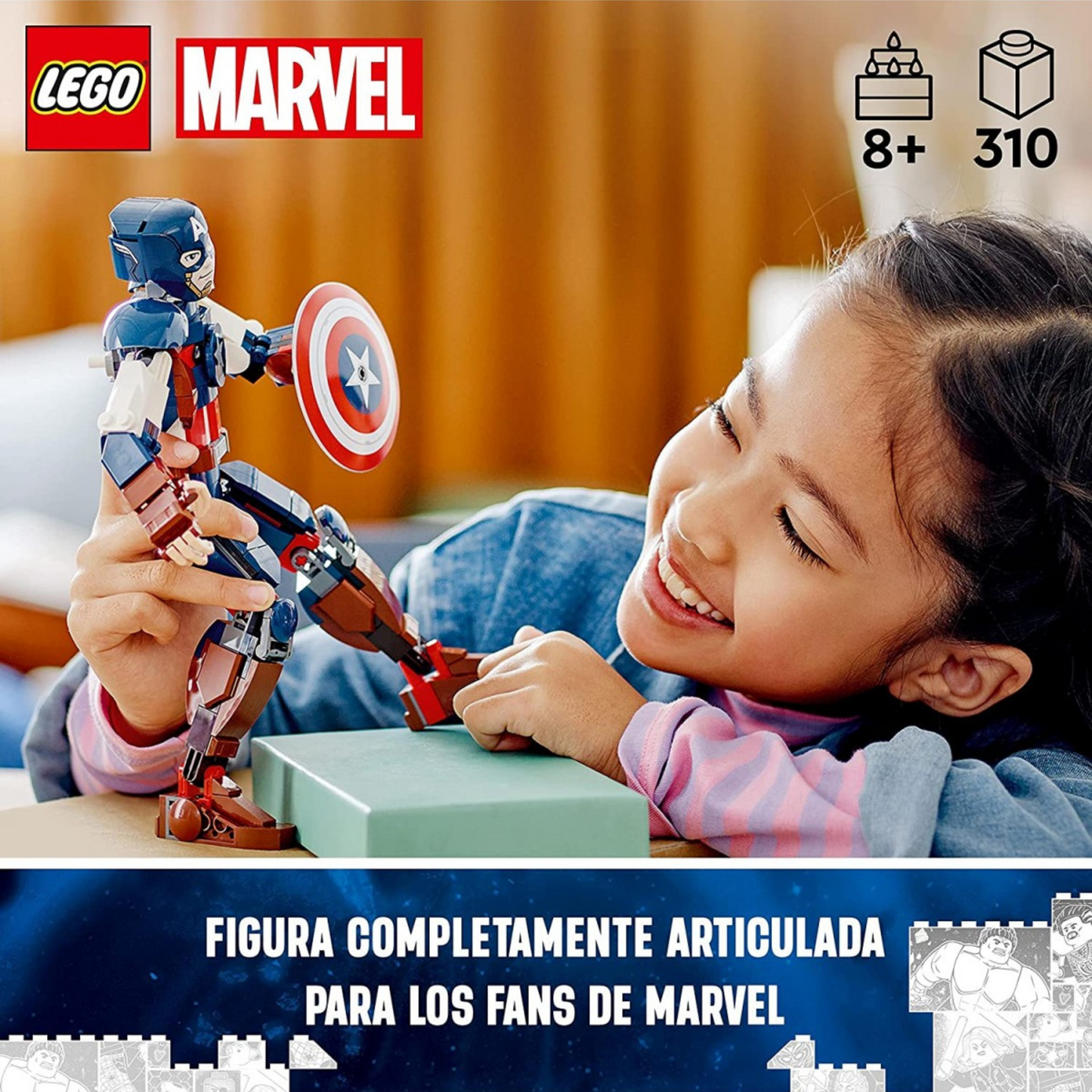 Lego Marvel – Figura para Construir Capitán América