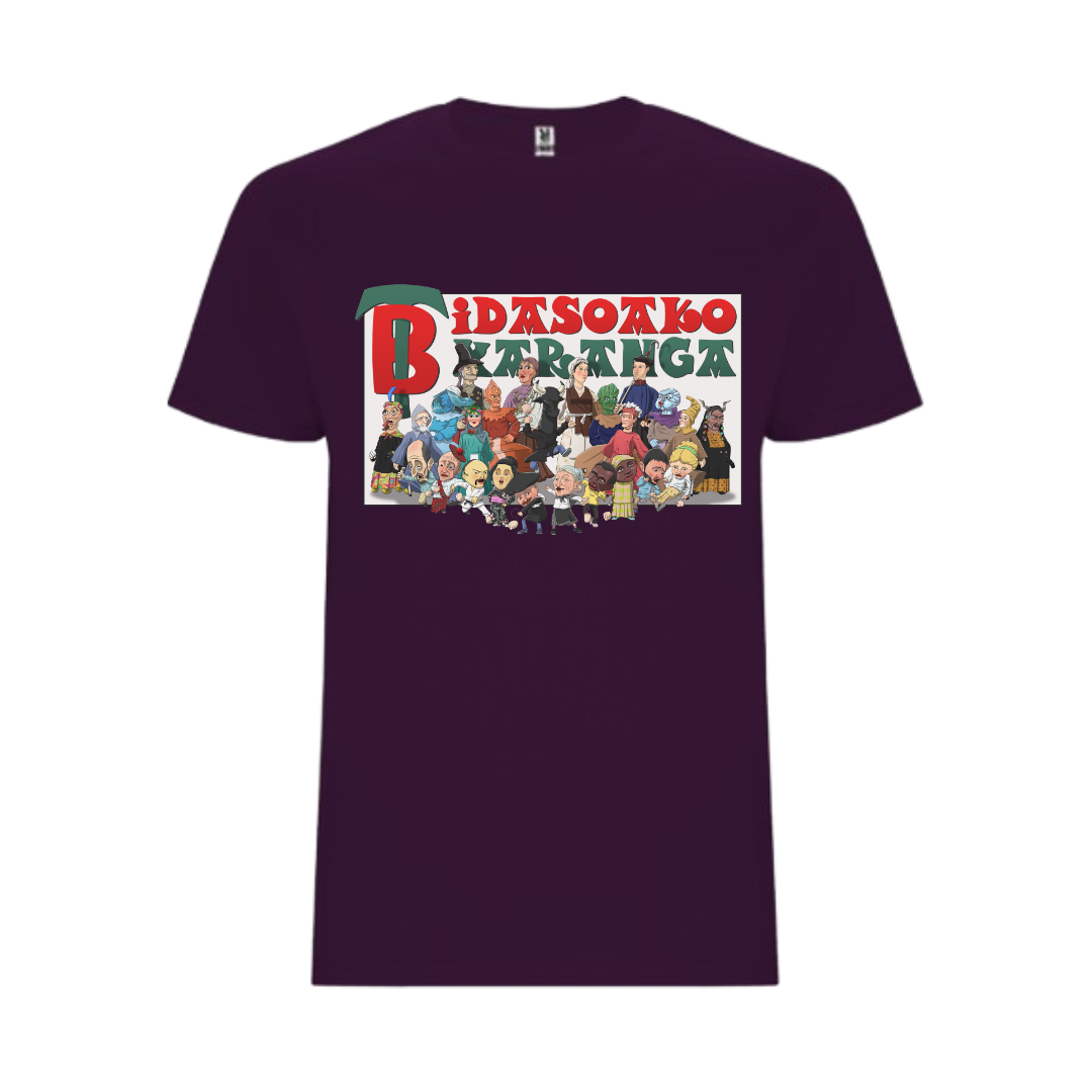 Camiseta Bidasoako Txaranga – Edición especial con personajes tradicionales