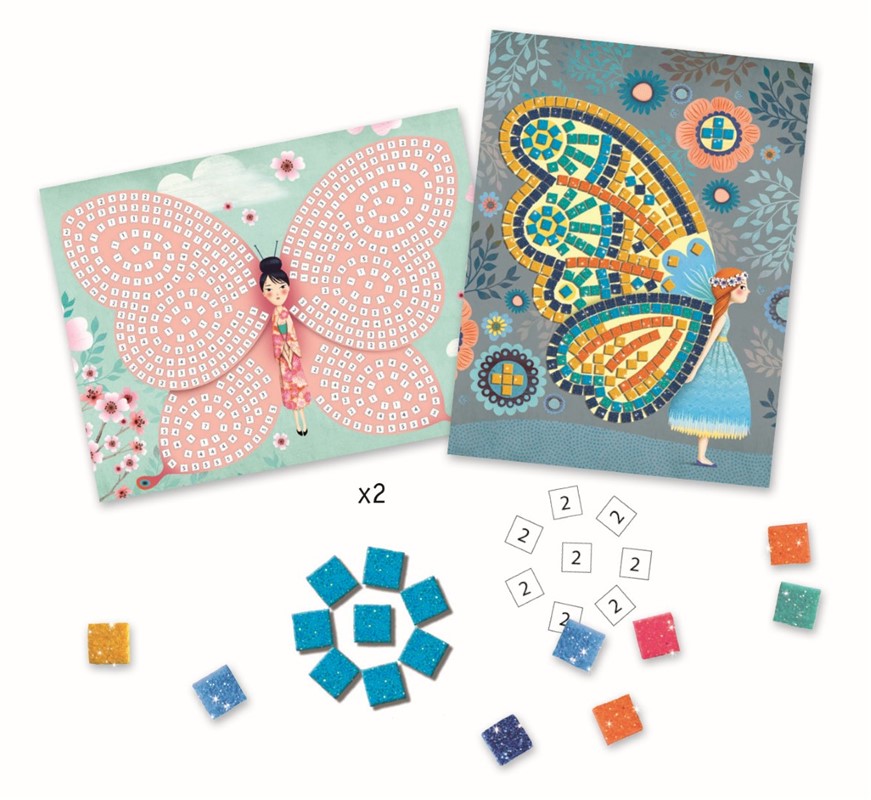 Mosaicos Mariposas – Kit de mosaico con purpurina – Kulturdenda