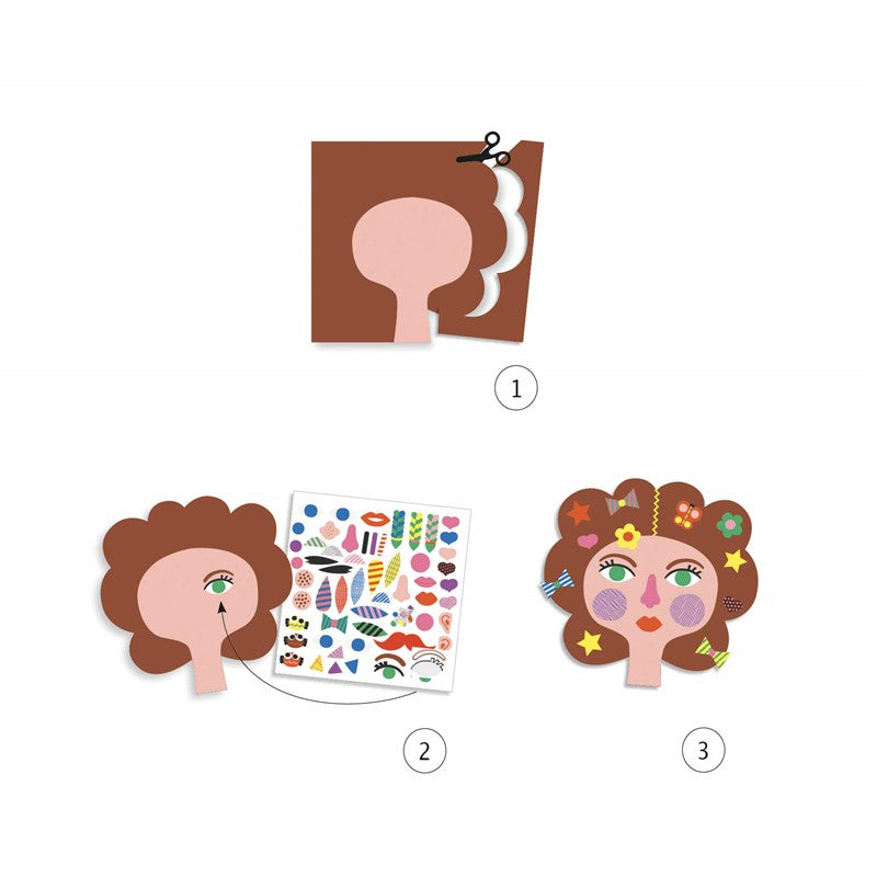 Crear con pegatinas Peluquería – Kit de recortar y pegar – Kulturdenda