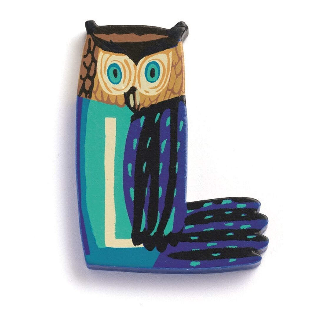 Letra Decorativa Infantil de Madera Animal L – Búho