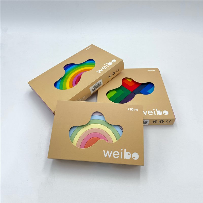 Arcoíris de madera apilable Weibo – Juego creativo