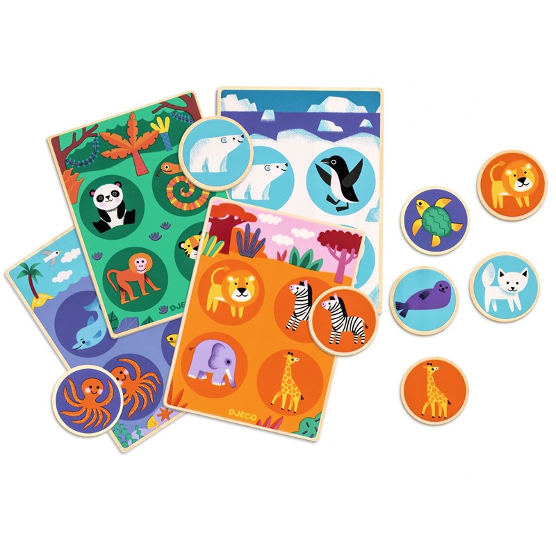 Juego educativo Loto Wood – Juego de asociación de animales