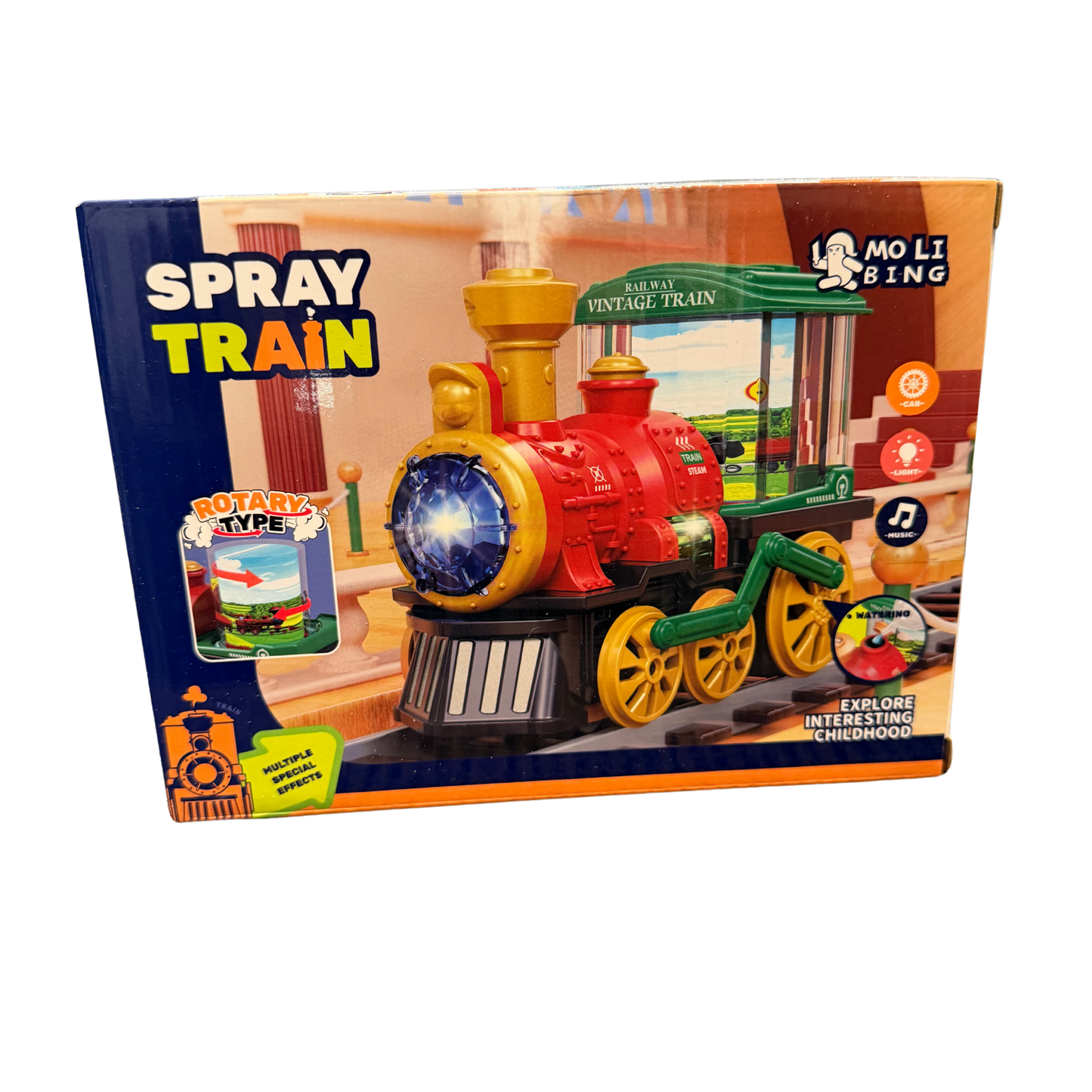 Tren Vintage con Vapor, Luces y Sonido (B)