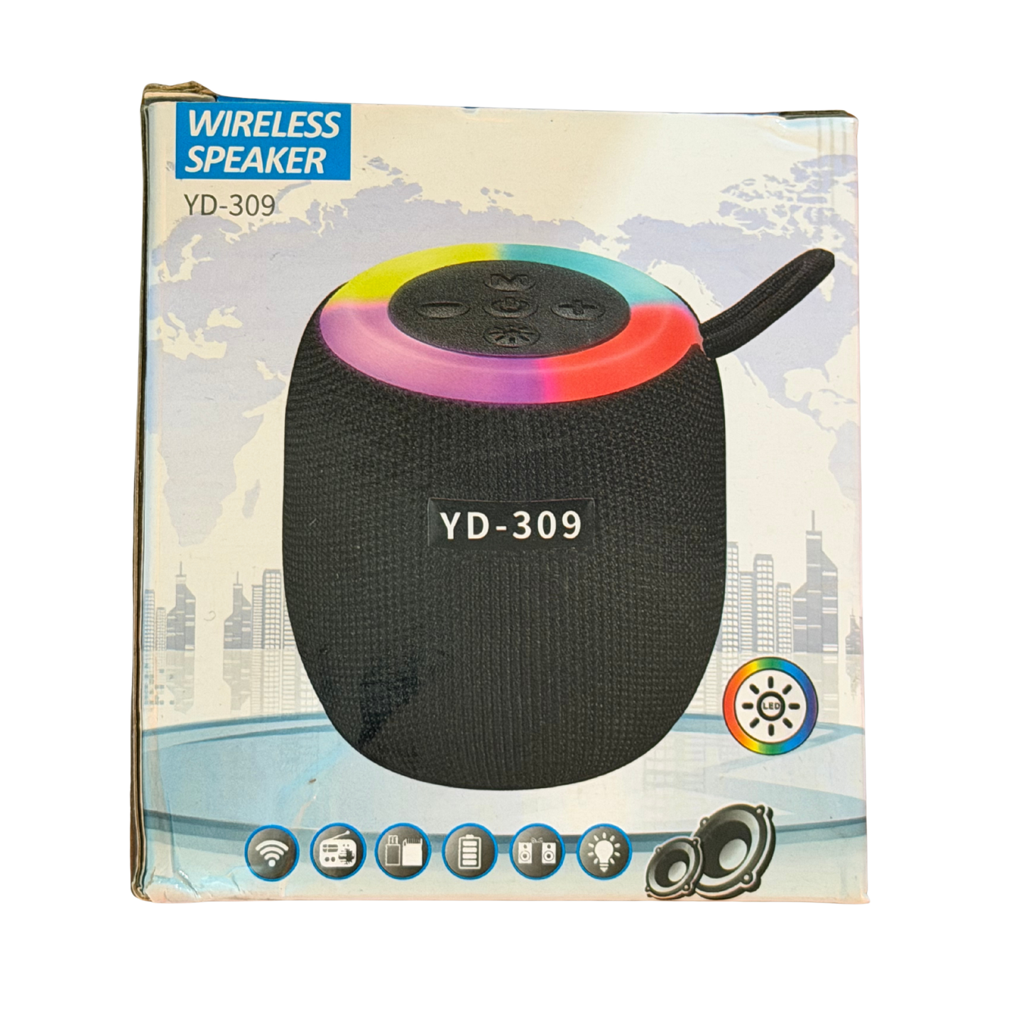 Altavoz inalámbrico YD-309 con luces LED y sonido envolvente
