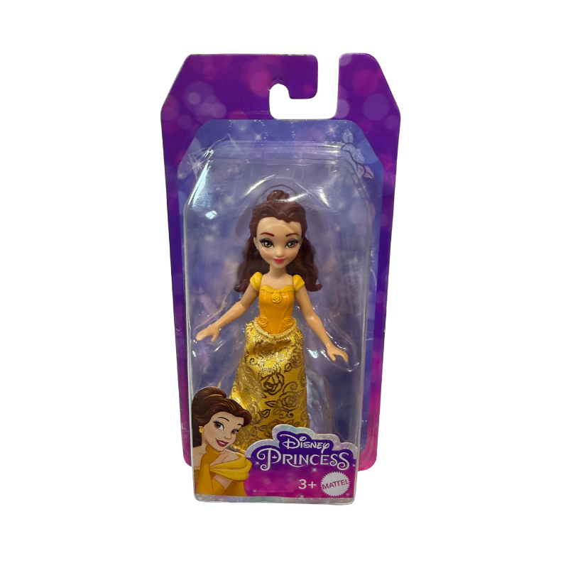 Muñeca de la princesa Bella con vestido clásico amarillo. Perfecta para los fans de La Bella y la Bestia. Recomendado para mayores de 3 años. (N)