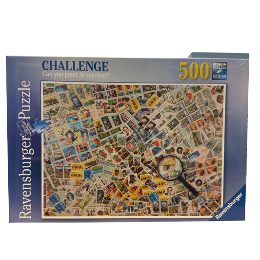 Puzzle Ravensburger Challenge 500 piezas – Sellos del mundo (Q)