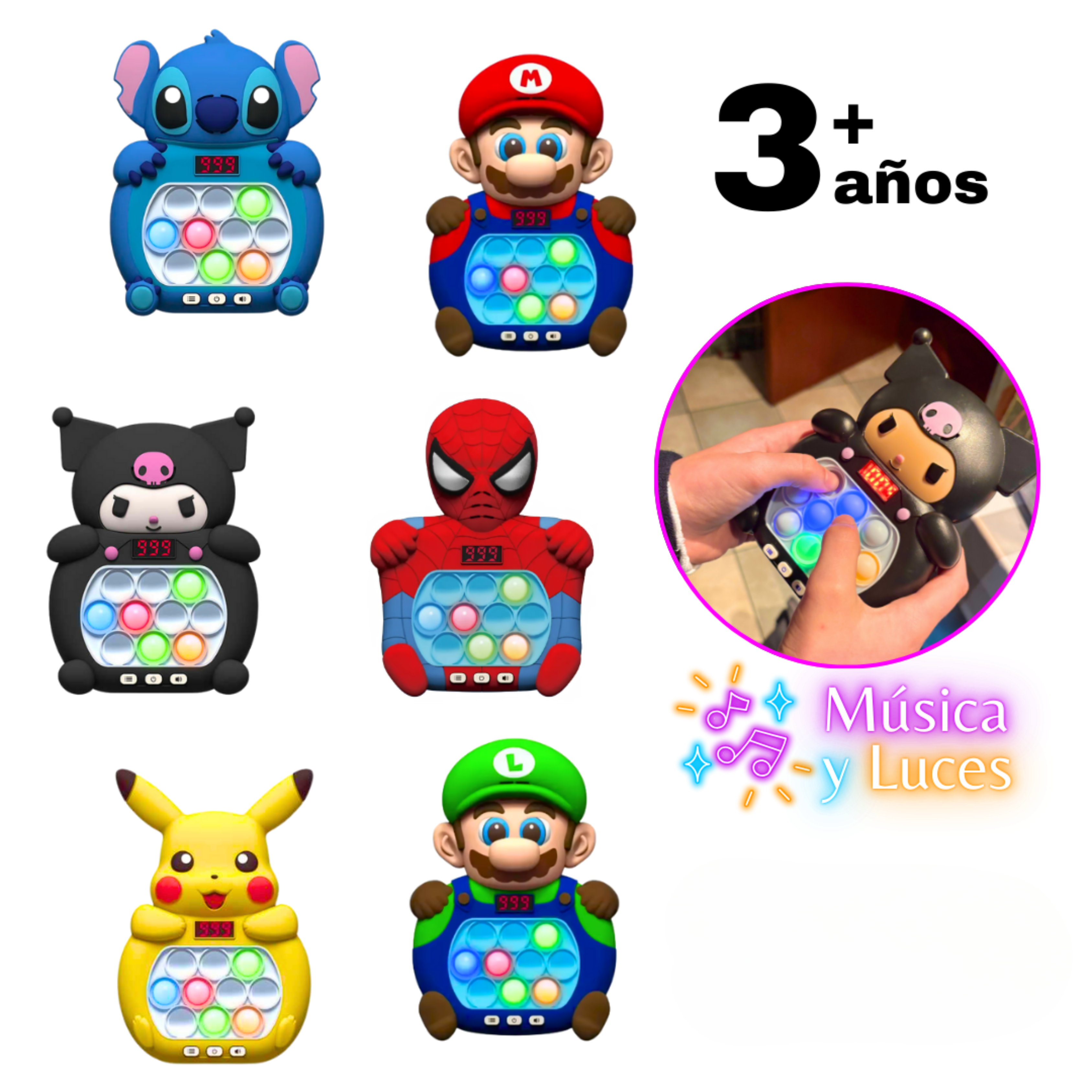 Speed Push Pop It Musical con Luces – Juguete Sensorial Divertido
