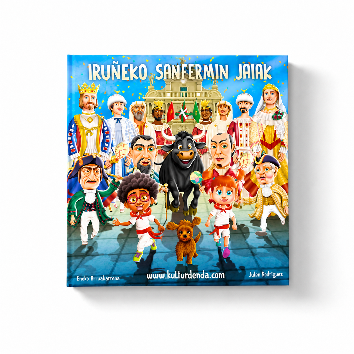 Pack Iruñeko Jaiak – Camiseta + Maskuria + Libro "Iruñeko Sanfermin Jaiak" (Euskera)