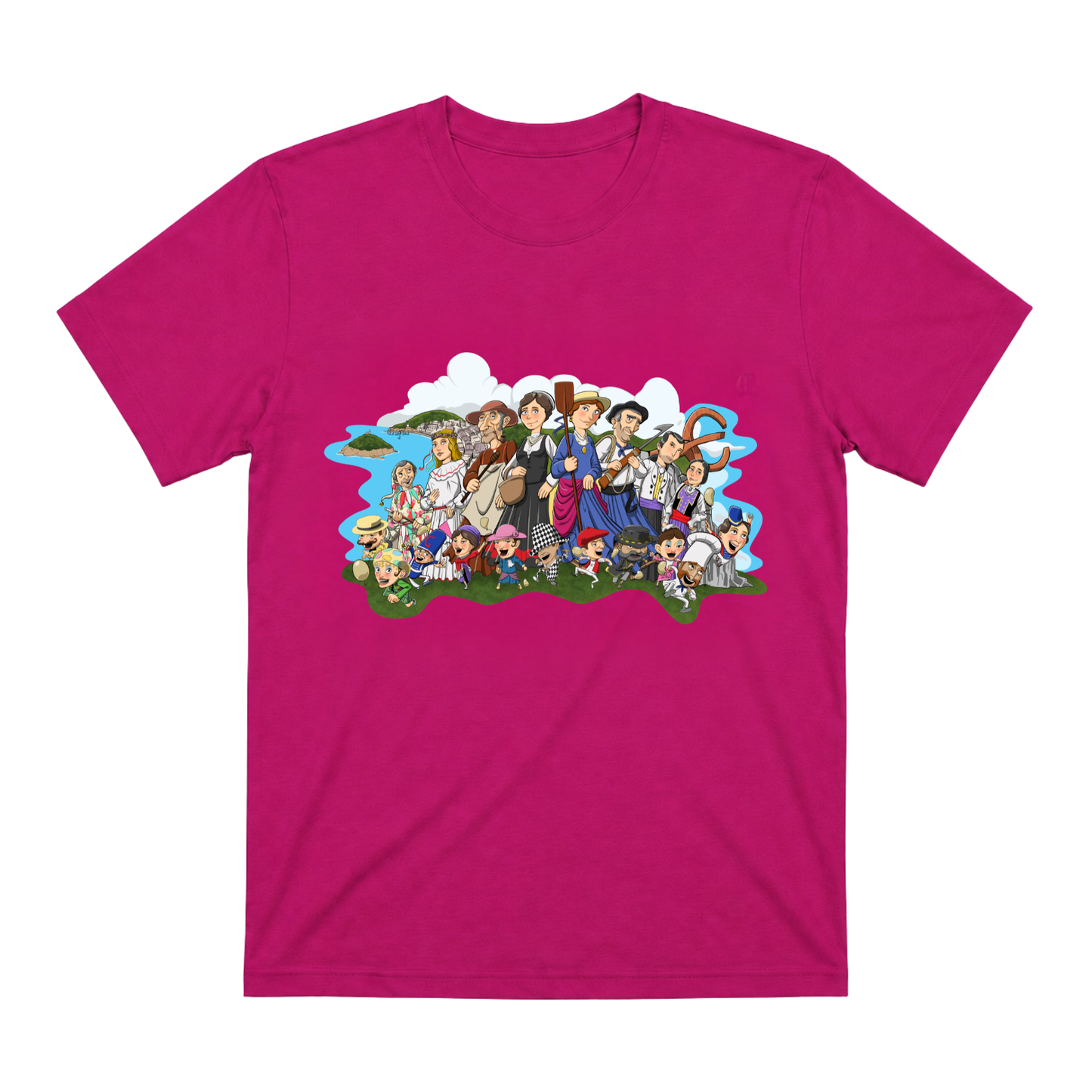 Pack Donostiako Erraldoiekin Oporretan – Camiseta + Maskuria + Libro "Donostiako Erraldoiekin Oporretan" (Euskera)