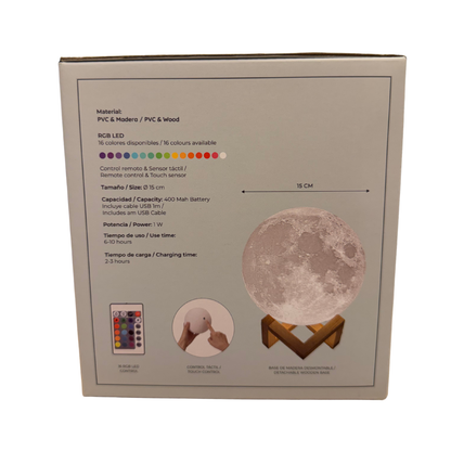 Lámpara Luna Moon Lamp – 16 colores con mando (O)