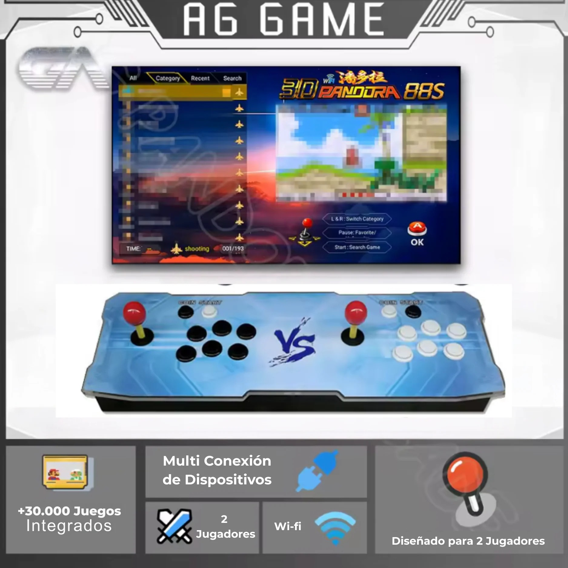 Video Consola Retro AC GAME  | +30.000 Juegos Integrados | 2+ Jugadores