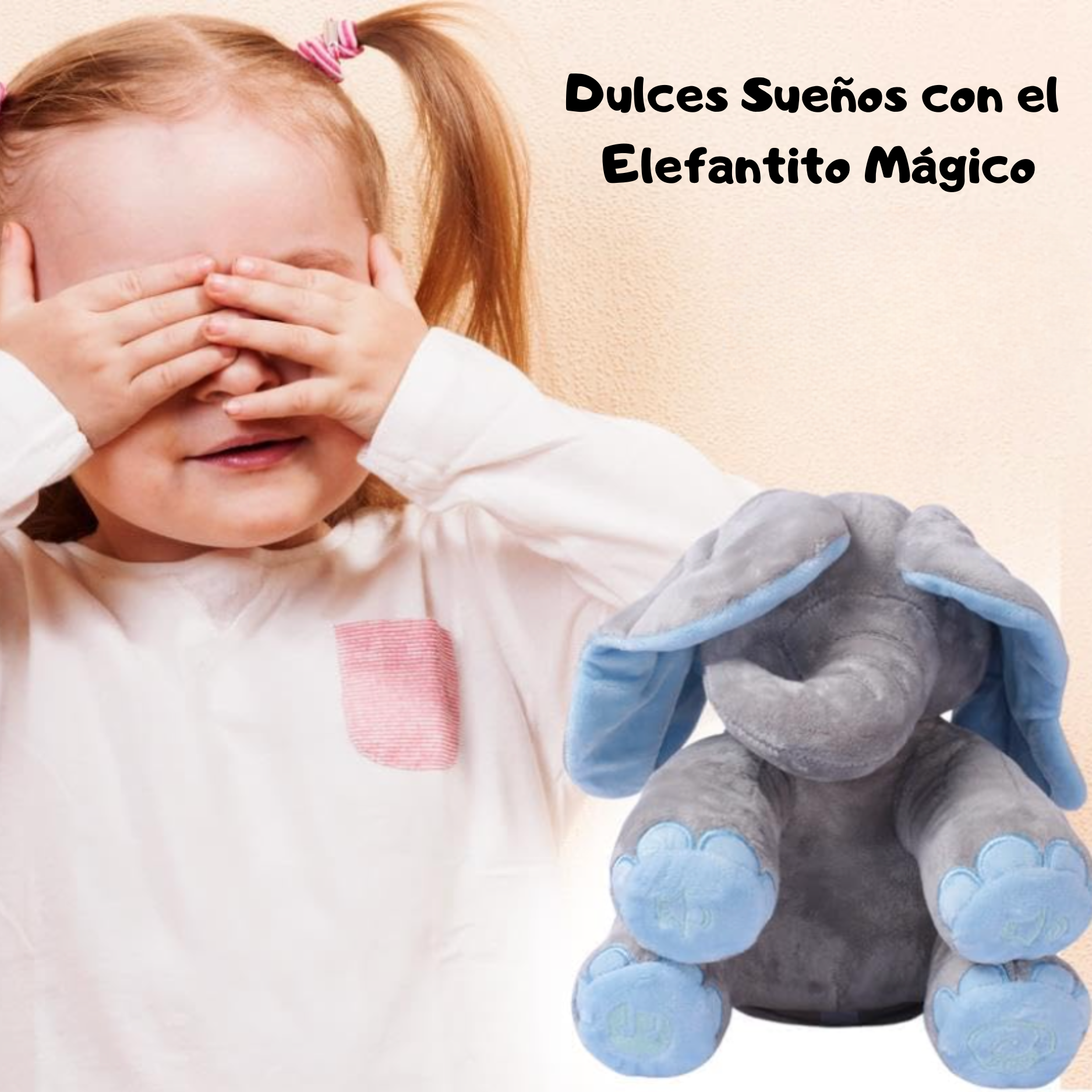 Peluche interactivo de elefante con orejas móviles