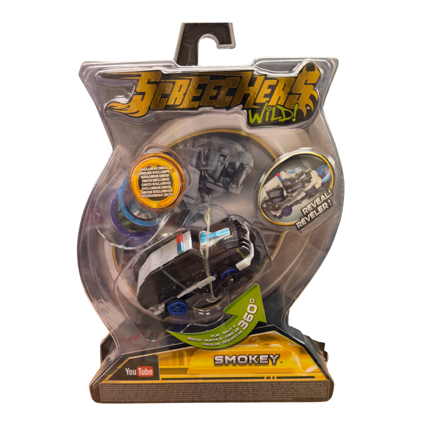 Coches transformables Screechers Wild! 360º – Juguetes de acción con discos incluidos