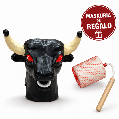 Cabezudo Toro – Figura Artesanal Hecha a Mano | Tradición Vasca