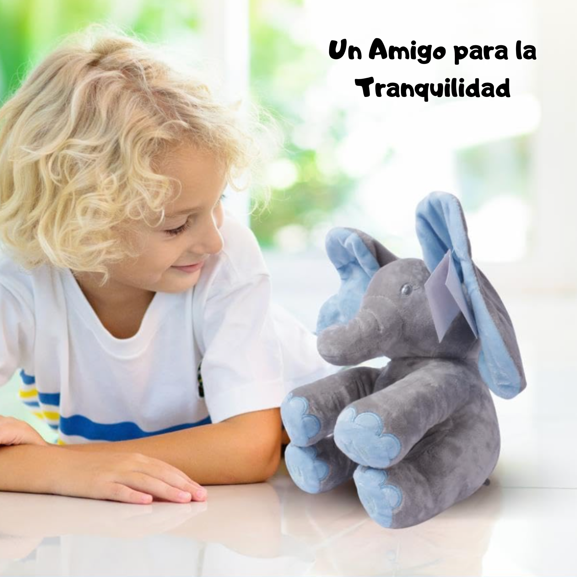 Peluche interactivo de elefante con orejas móviles