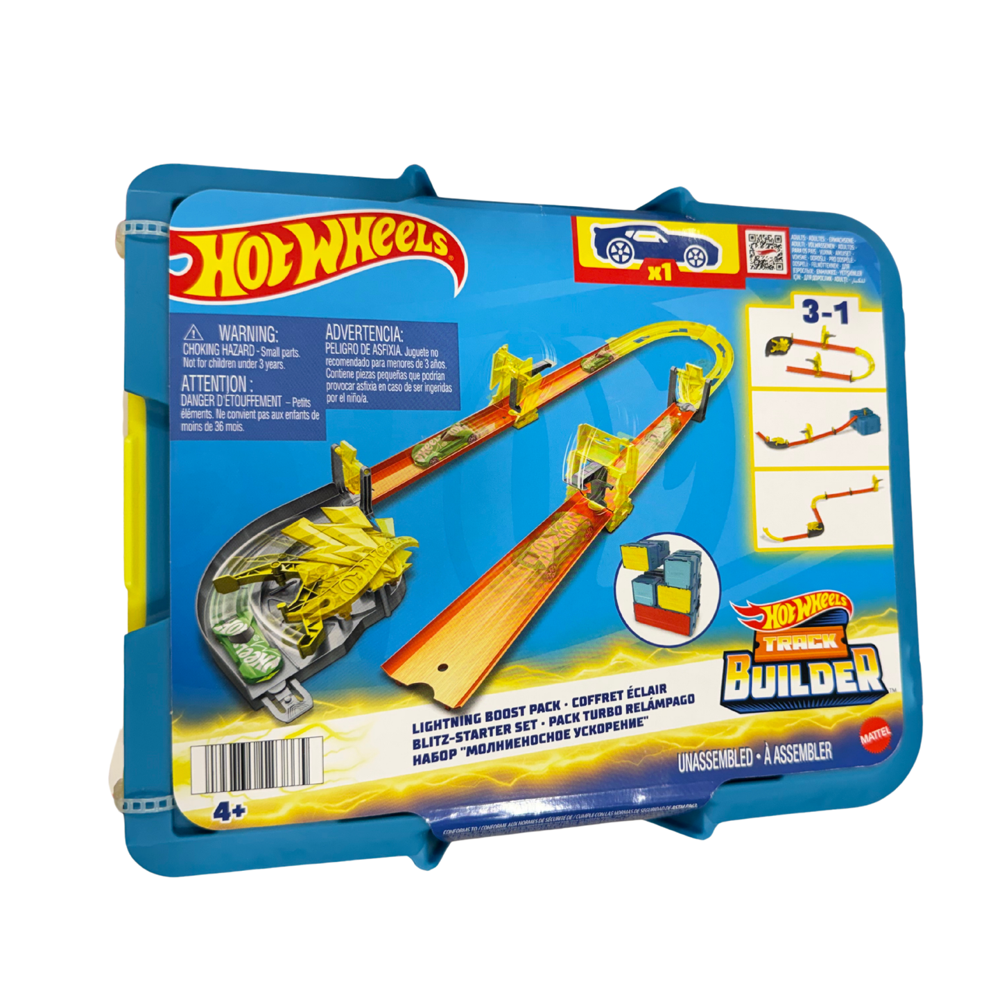 Hot Wheels Track Builder – Pack Turbo Relámpago 3 en 1 (D)