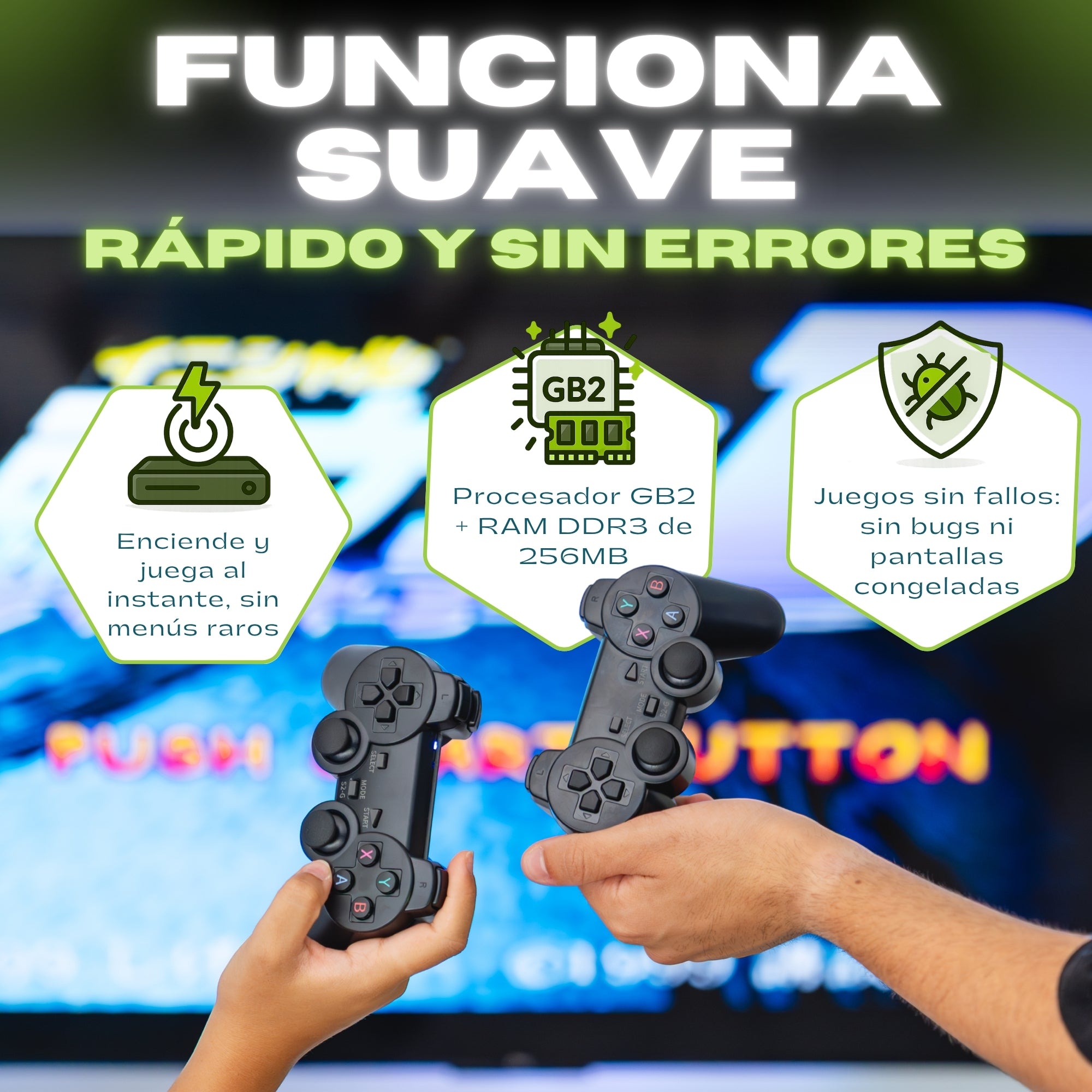 Consola Nostalgic™️ 4K 64g (+20.000 juegos +9 emuladores) + 2 mandos
