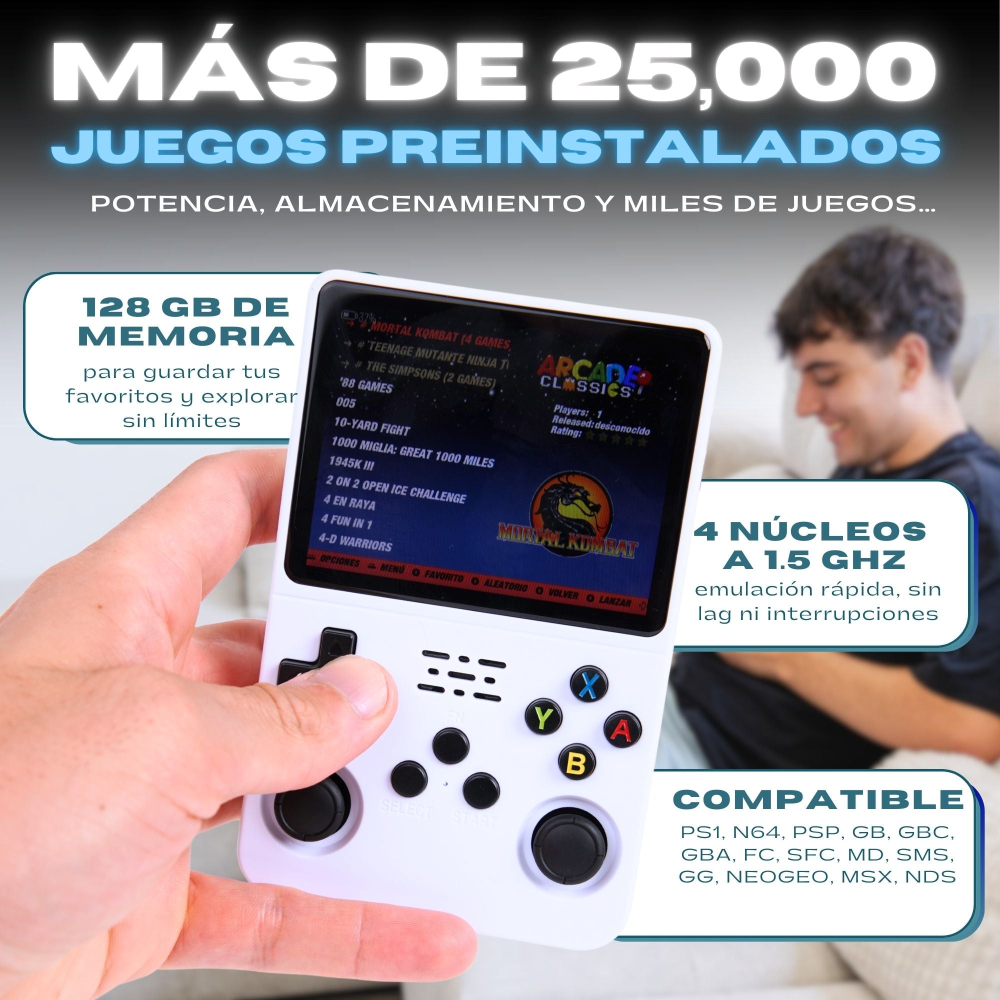 Consola Retro R36S – 20.000 Juegos (128GB) + Funda de Regalo