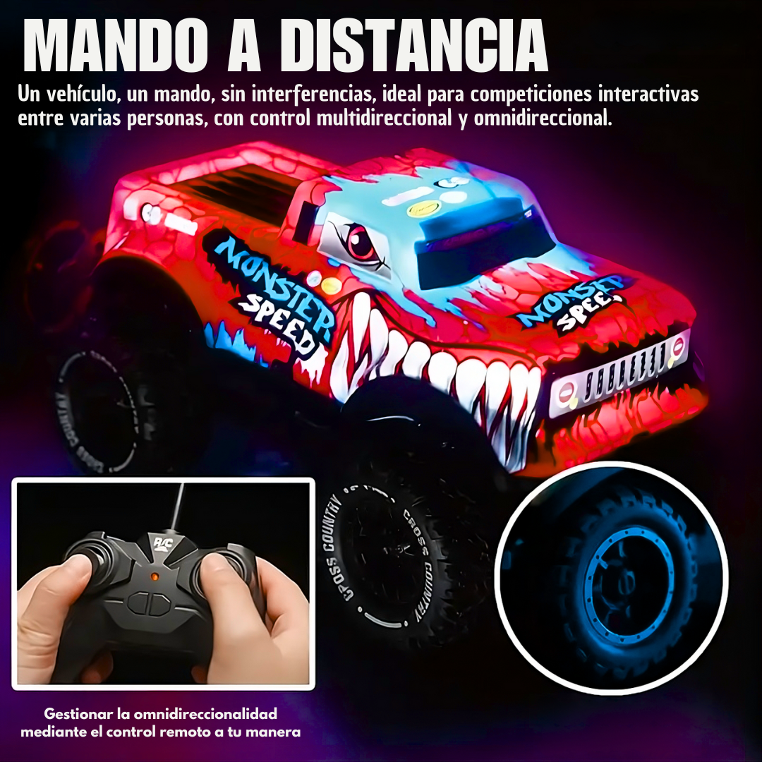 Coche Teledirigido - Monster Speed Rojo / Azul