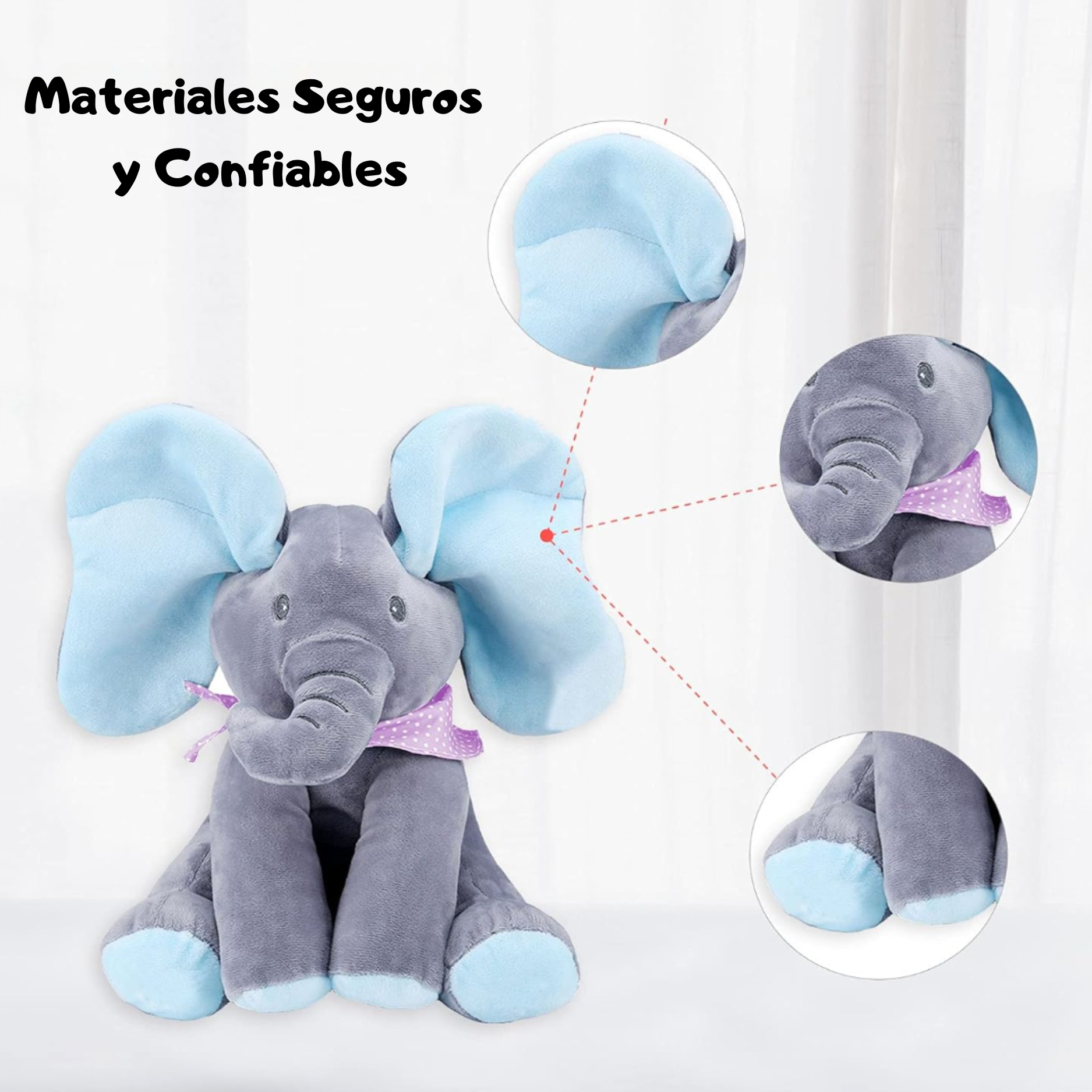 Peluche interactivo de elefante con orejas móviles
