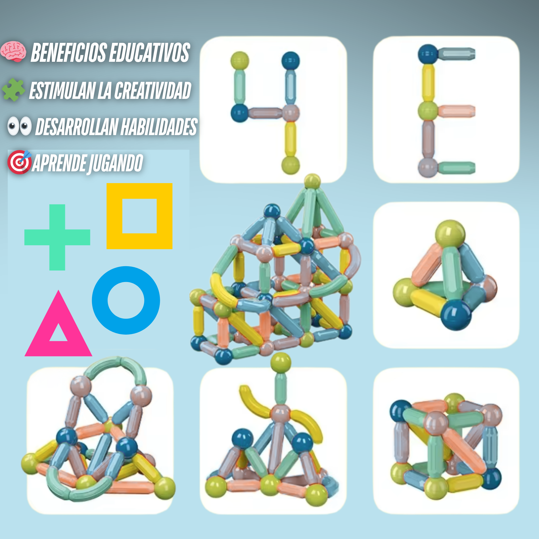 Juego educativo bloque de construcciónes magnéticas