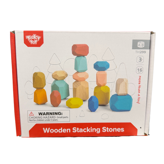 Piedras Apilables de Madera para Niños – 16 Piezas (G)