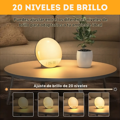 Lámpara Despertador con Luz Natural y Alarma Gradual – Luz Ambiental Multicolor