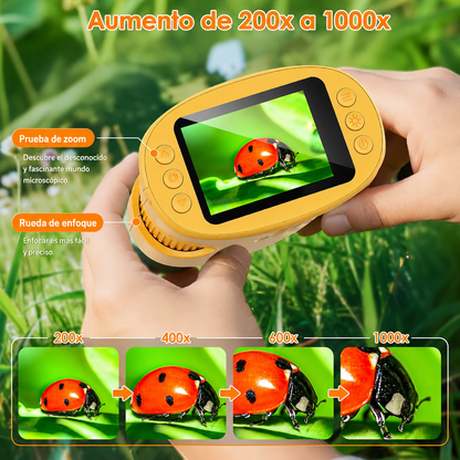 Microscopio Digital Infantil con Pantalla — Explora el Mundo en Detalle