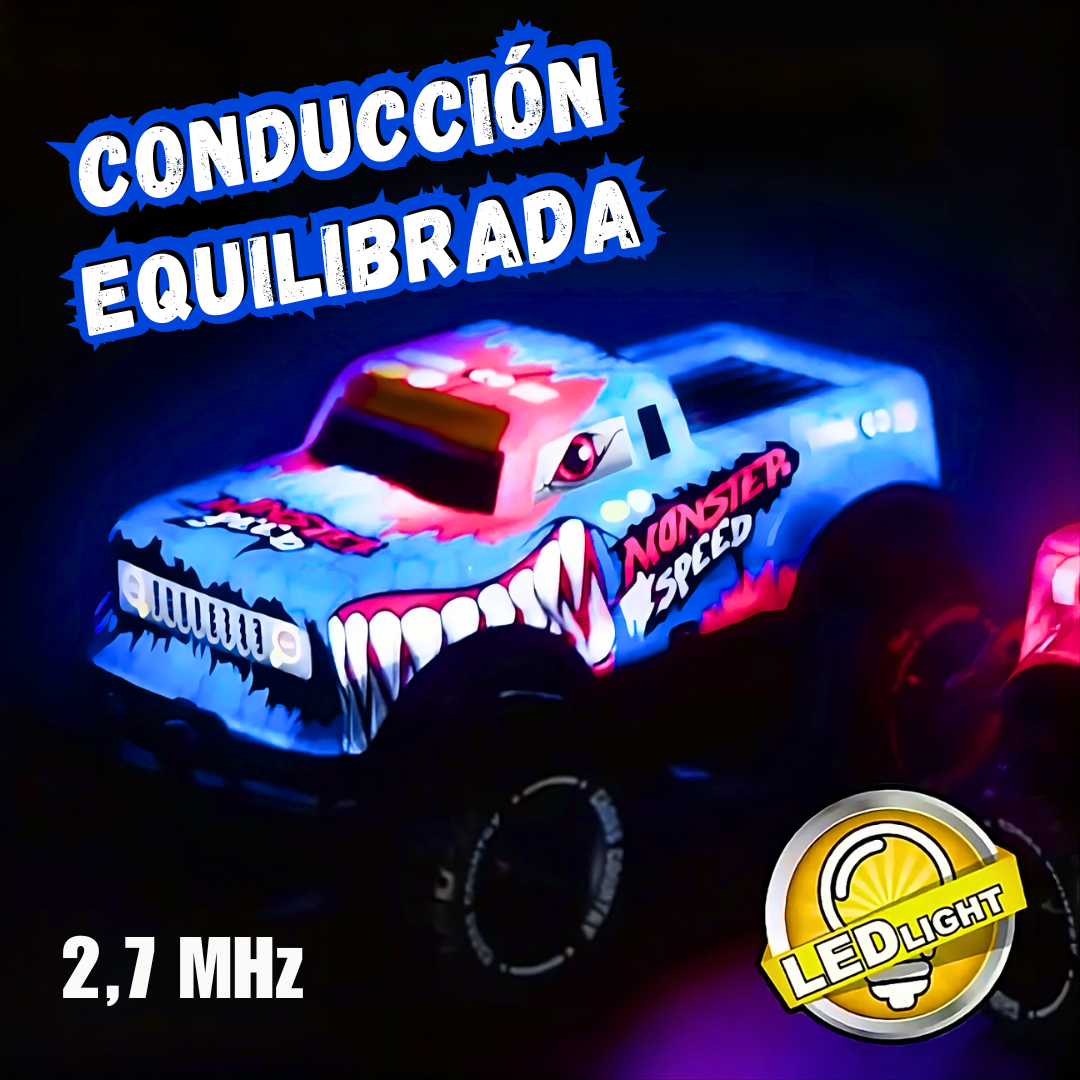 Coche Teledirigido - Monster Speed Rojo / Azul