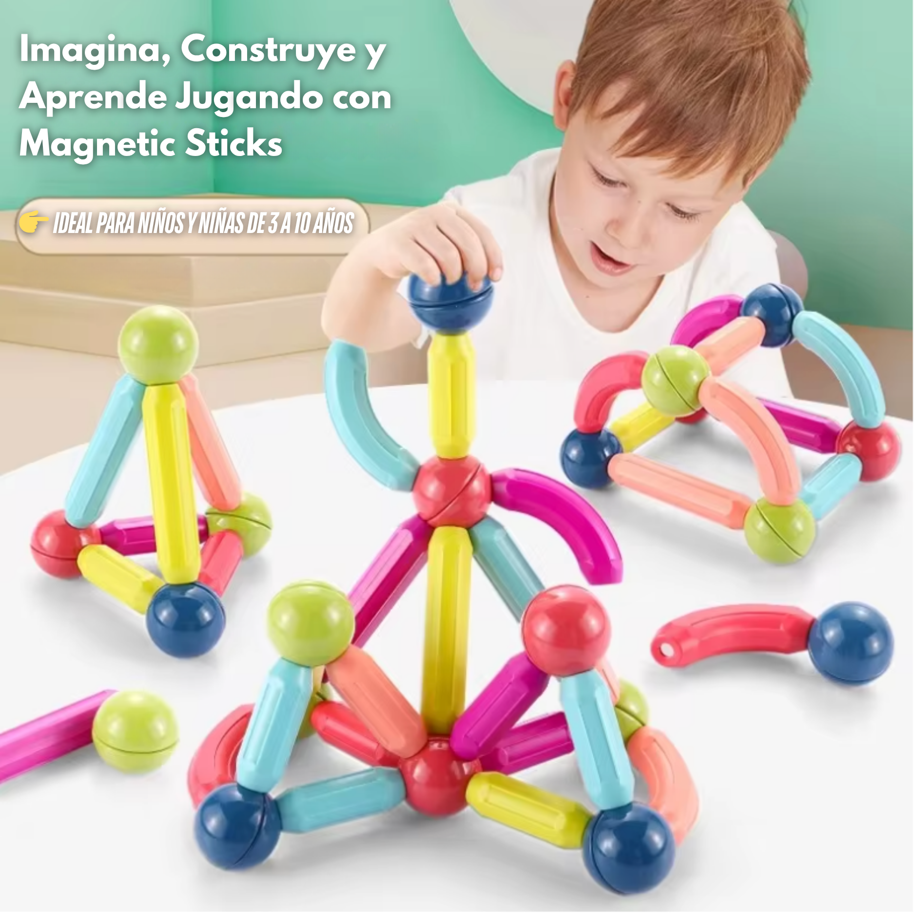 Juego educativo bloque de construcciónes magnéticas