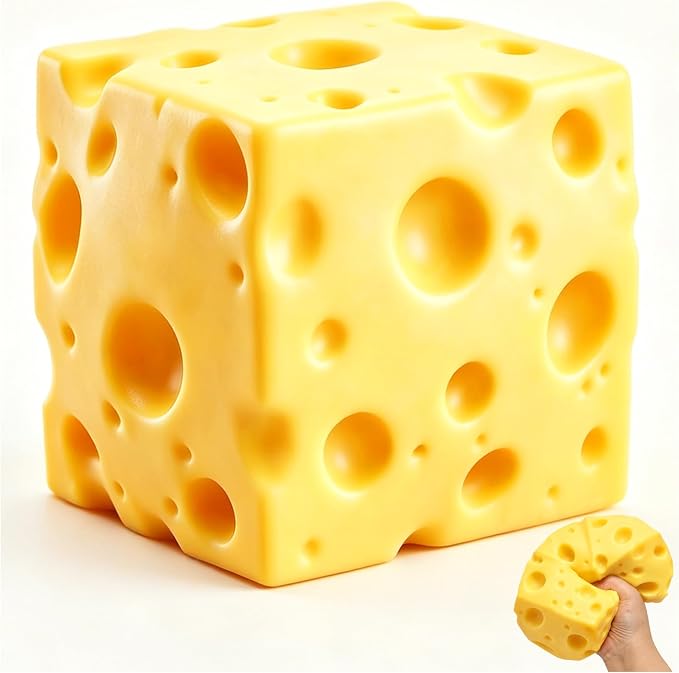 Squishy Queso Gigante Antiestrés — Juguete Sensorial Blando para Apretar