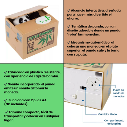 Alcancía Con Sonido Roba-monedas Panda