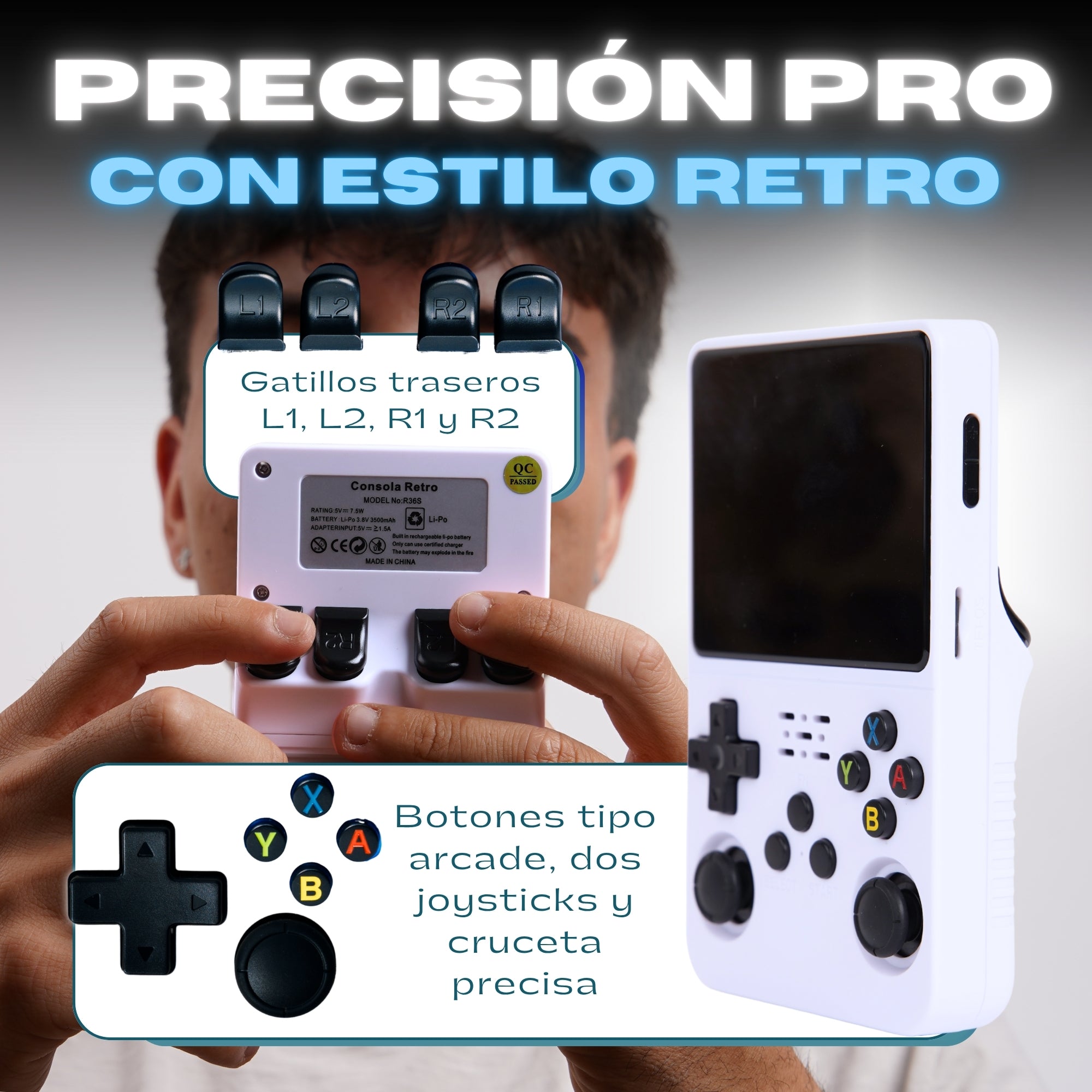 Consola Retro R36S – 20.000 Juegos (128GB) + Funda de Regalo