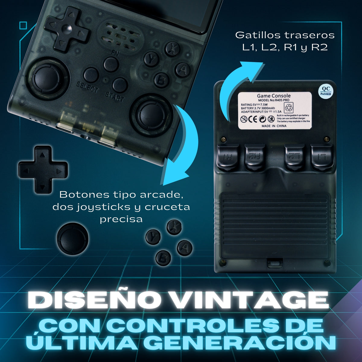 Consola Retro R40S Pro – 30.000 Juegos (256GB)
