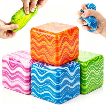 Cubos Squishy Antiestrés — Juguete Sensorial Blando para Apretar (Color y Modelo Aleatorio)