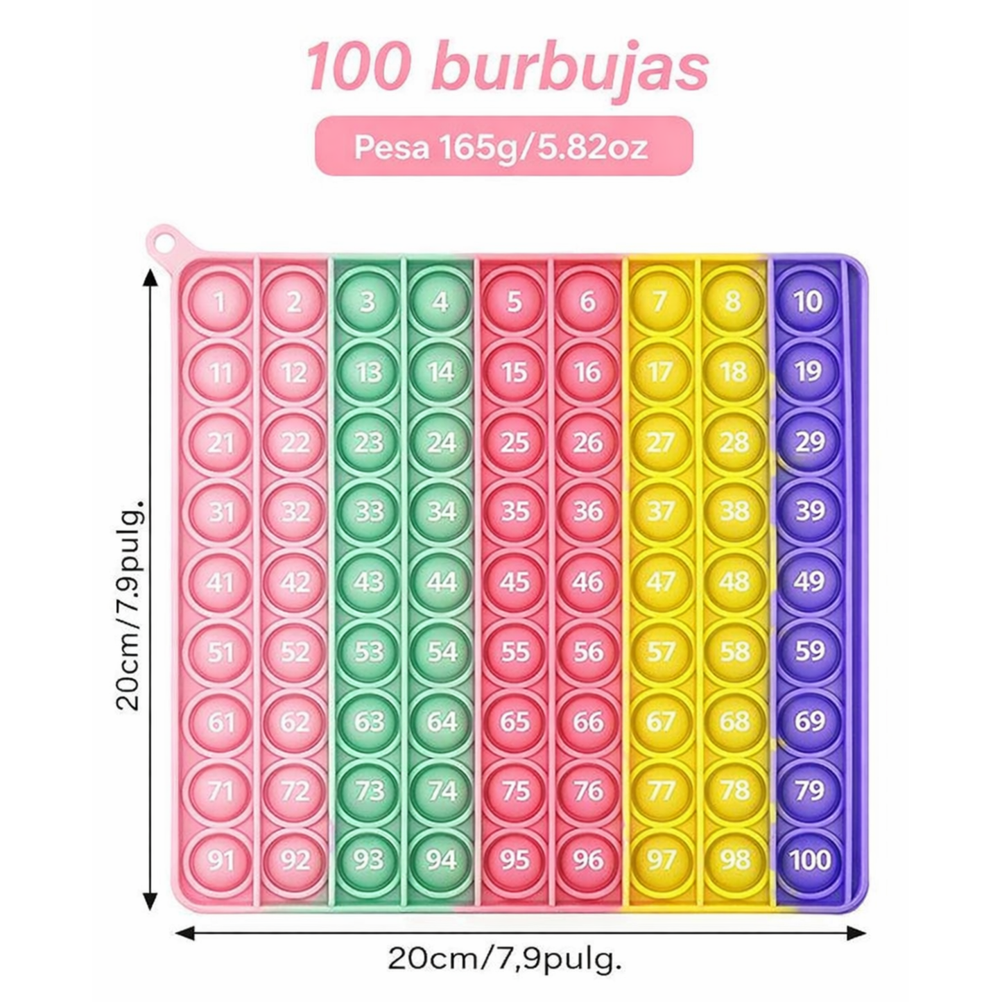 Pop It Educativo 100 Números – Juguete Sensorial y de Matemáticas