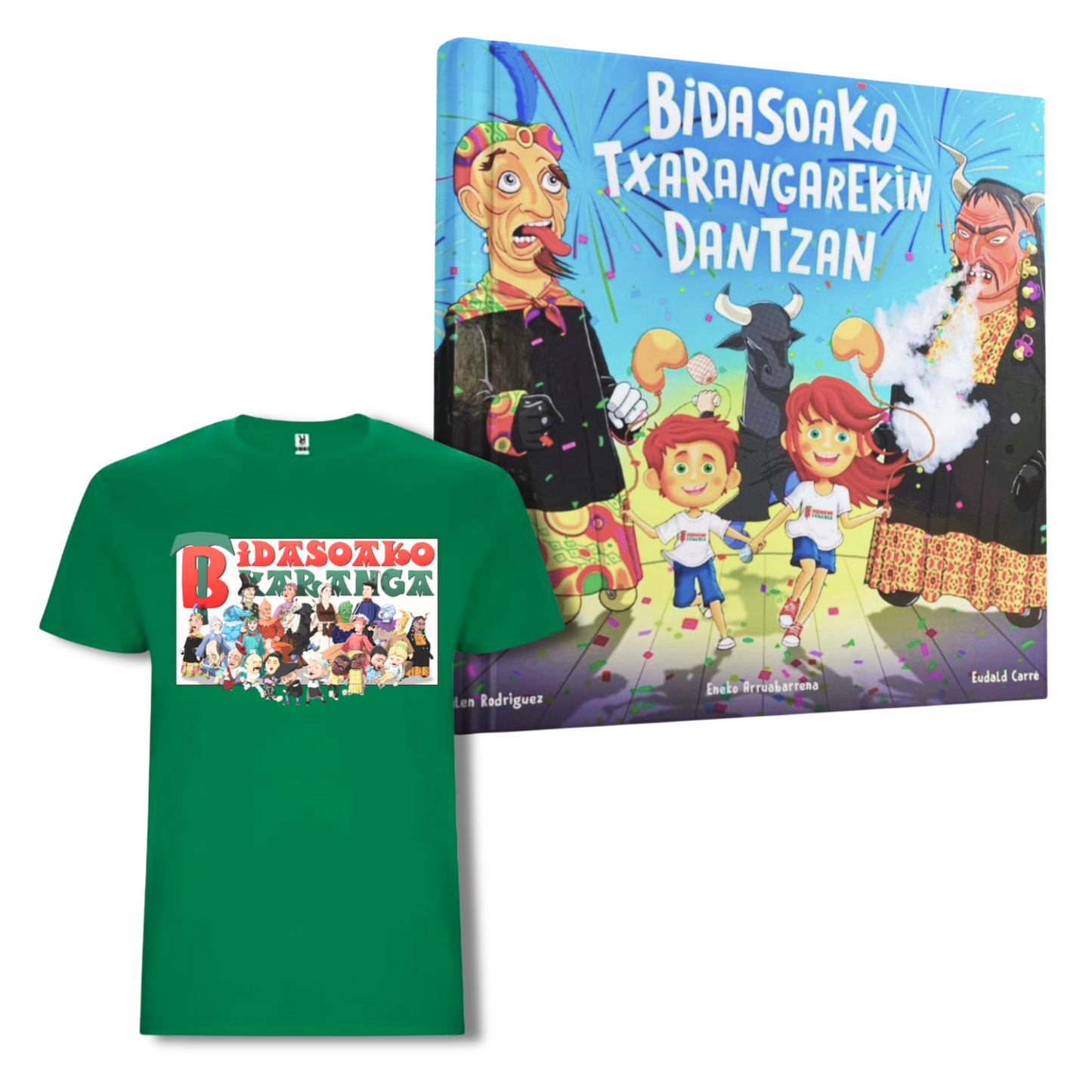 Pack Camiseta + Libro "Bidasoako Txarangarekin Dantzan"