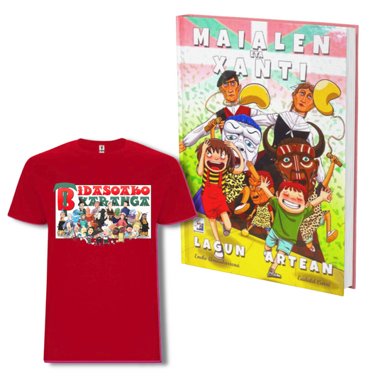 Pack Camiseta + Libro "Maialen eta Xanti Lagun Artean"